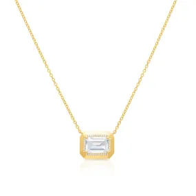 14KT Yellow Gold Topaz Diamond Marabel Necklace