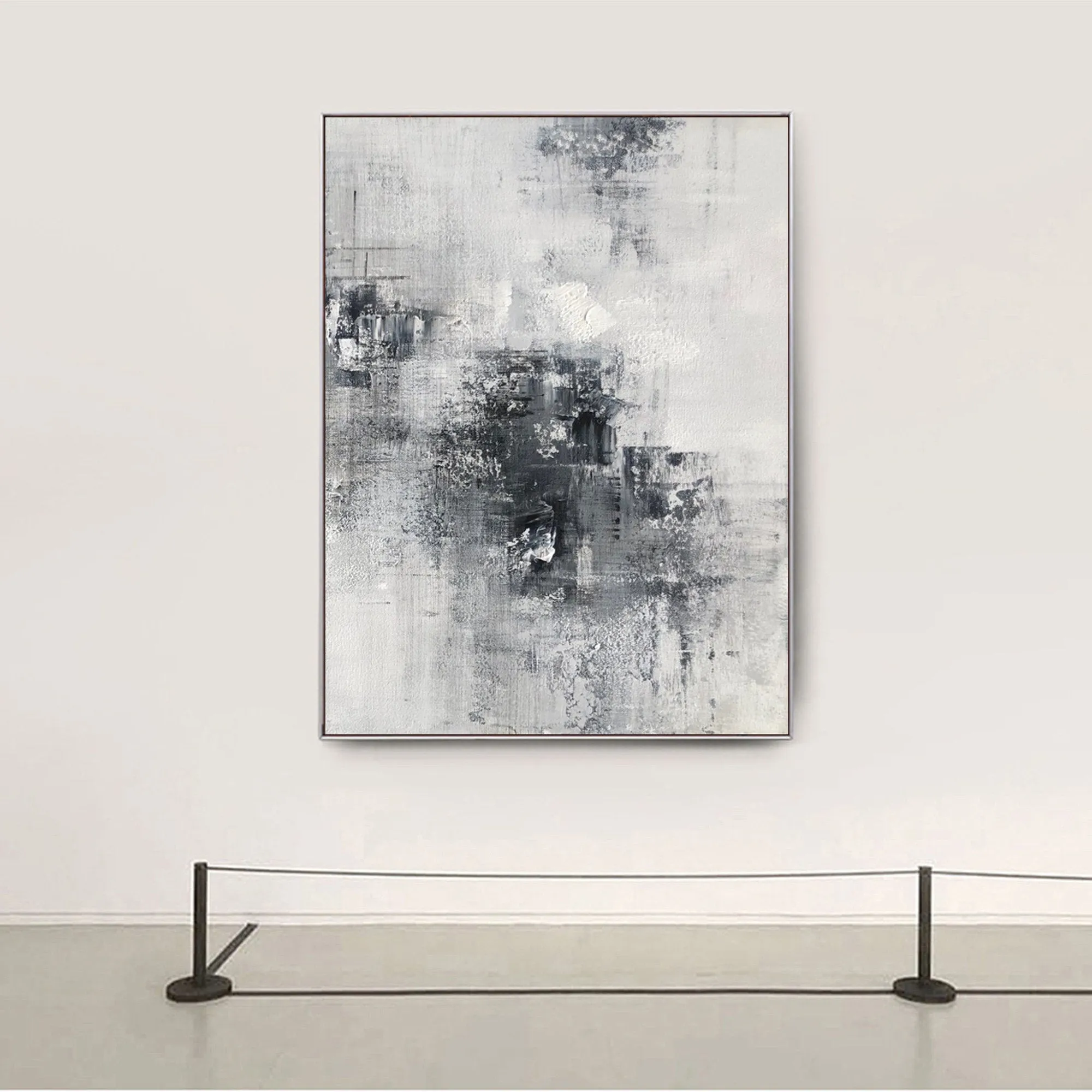 Black And White Abstract Painting on Canvas Minimalist Painting Op027