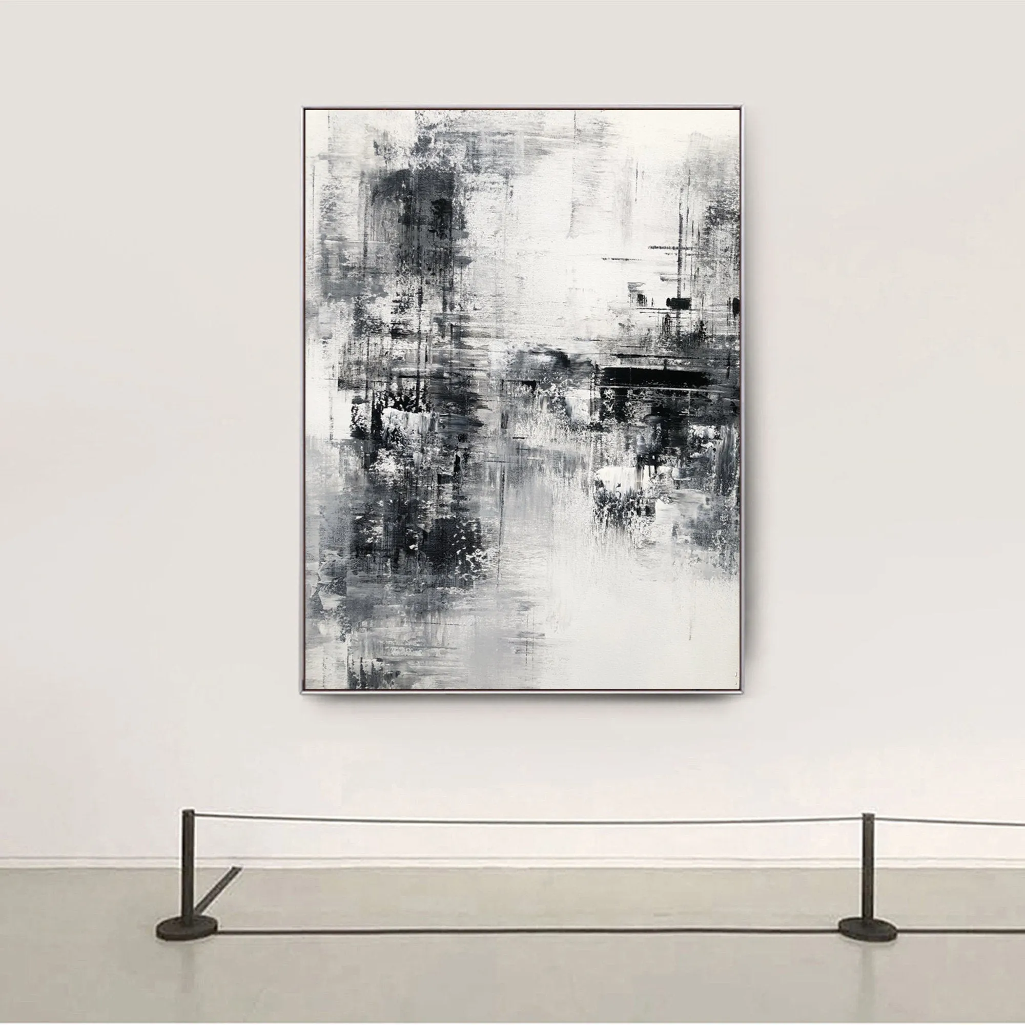 Black White Painting Gray Painting Oversize Wall Art Op040