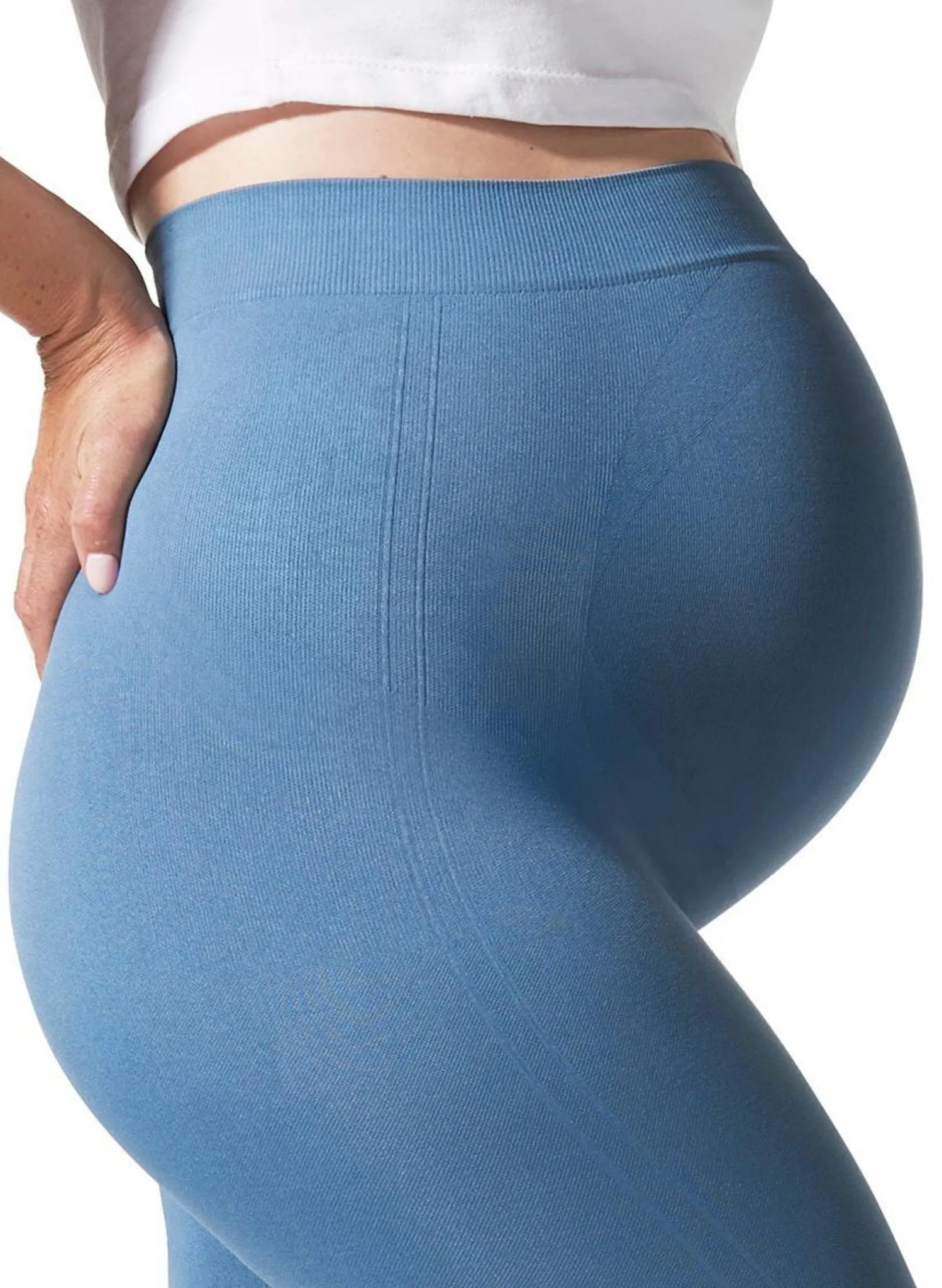 BLANQI Maternity Belly Support Leggings - Oil Blue