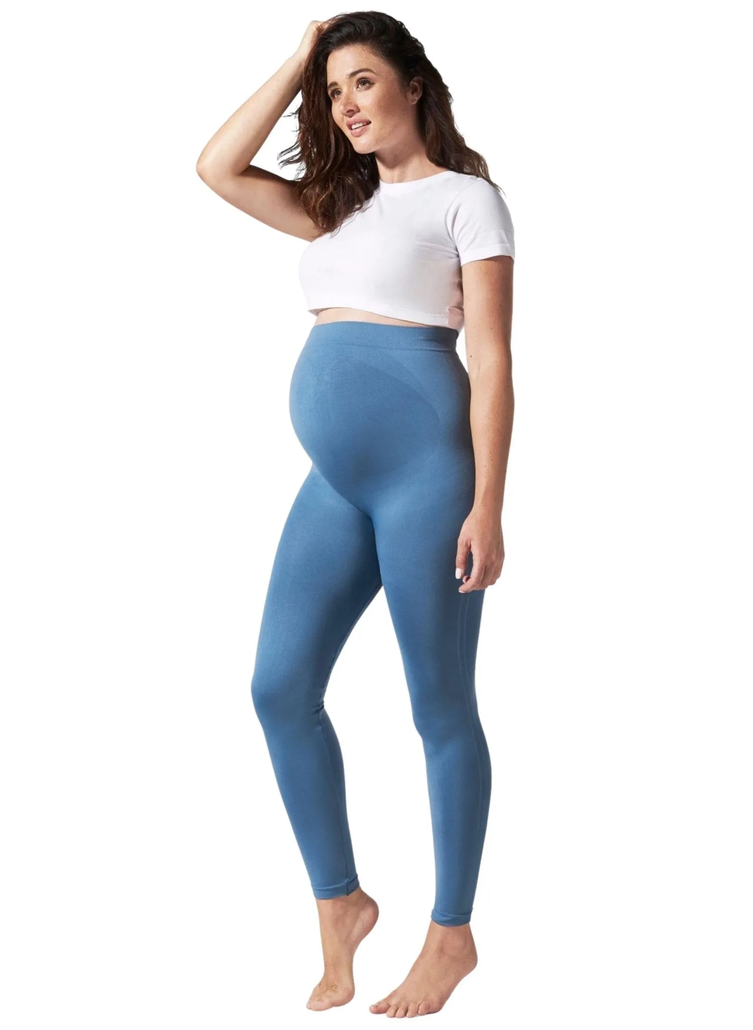 BLANQI Maternity Belly Support Leggings - Oil Blue