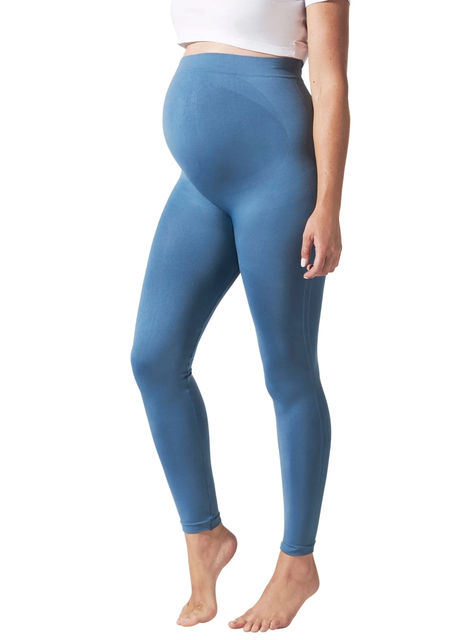 BLANQI Maternity Belly Support Leggings - Oil Blue