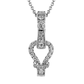 Buckle Pendant Necklace in 18k Gold with Diamonds