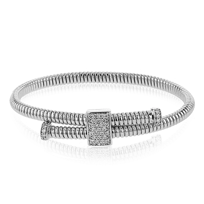 Cable Bangle in 18k Gold with Diamonds