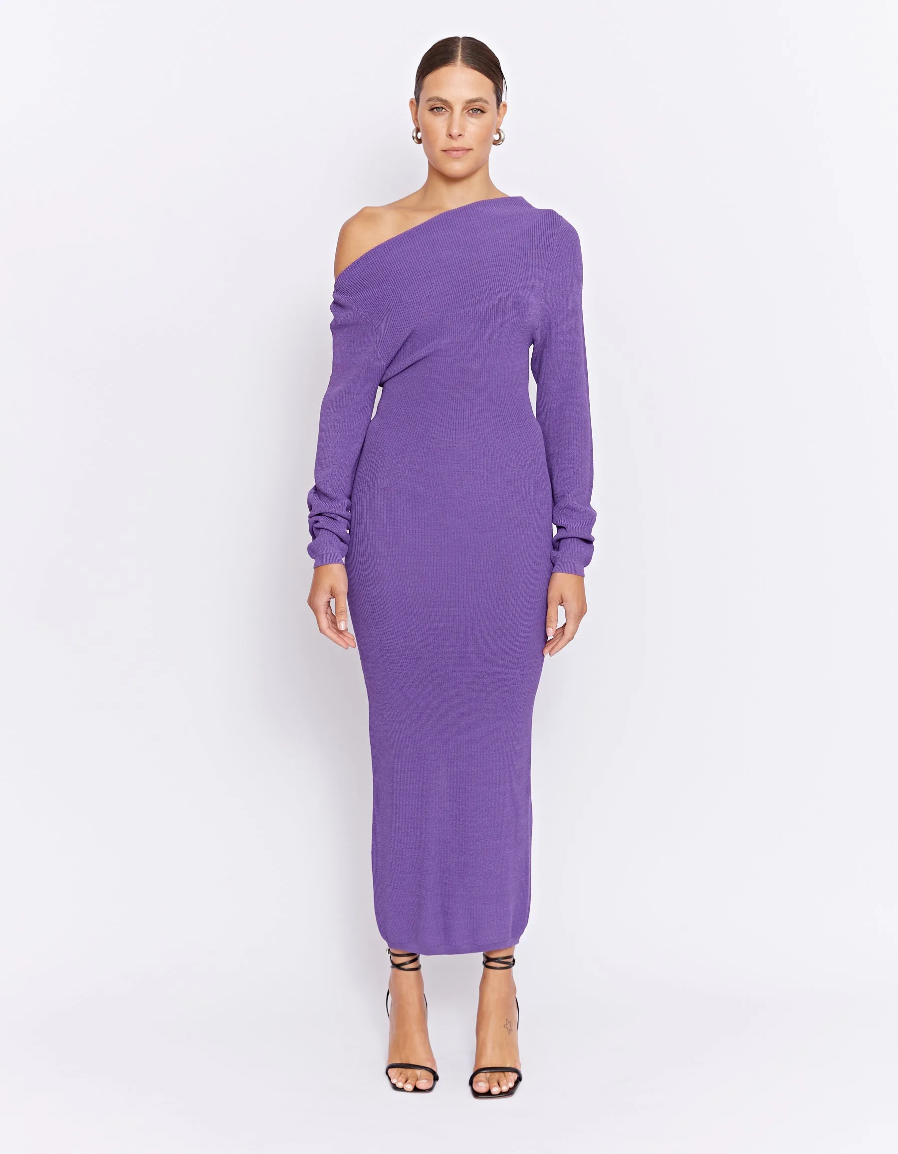 CALABRIA KNIT DRESS | PURPLE MARLE