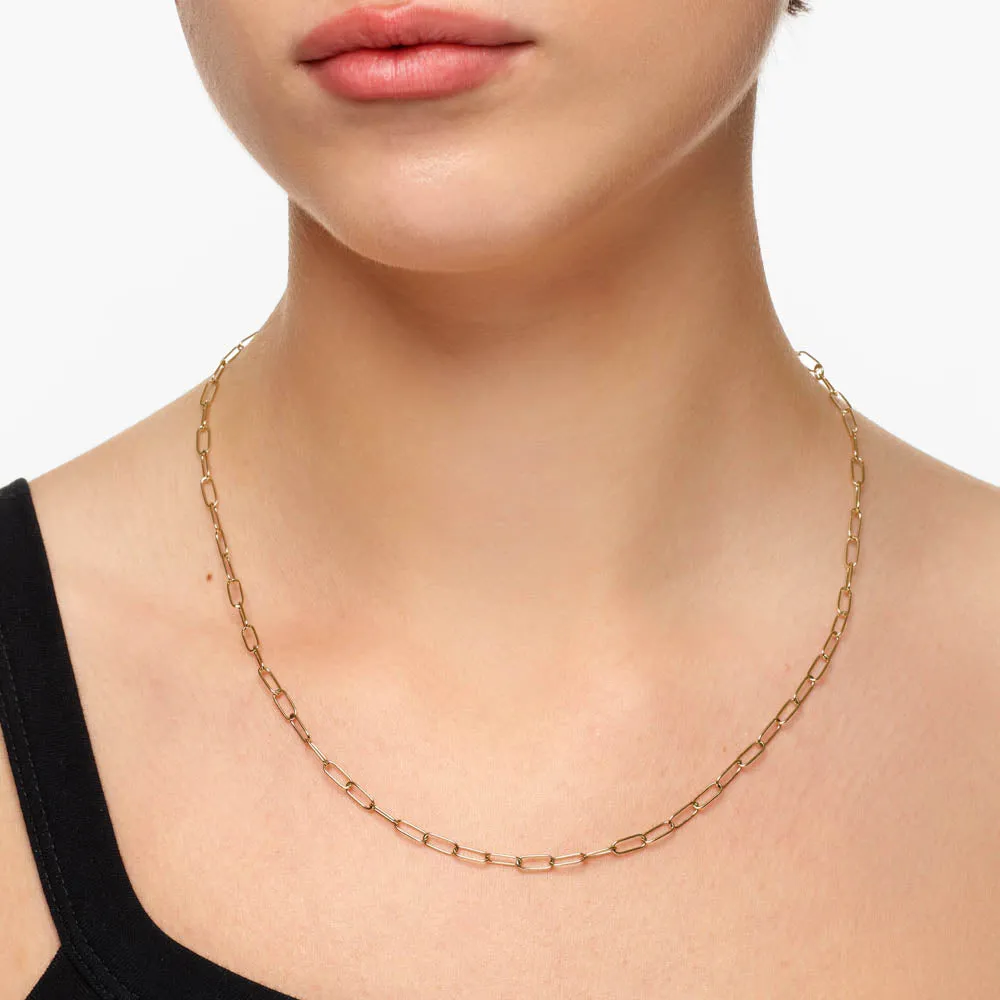 Classic Paperclip Chain Necklace in 10k Gold