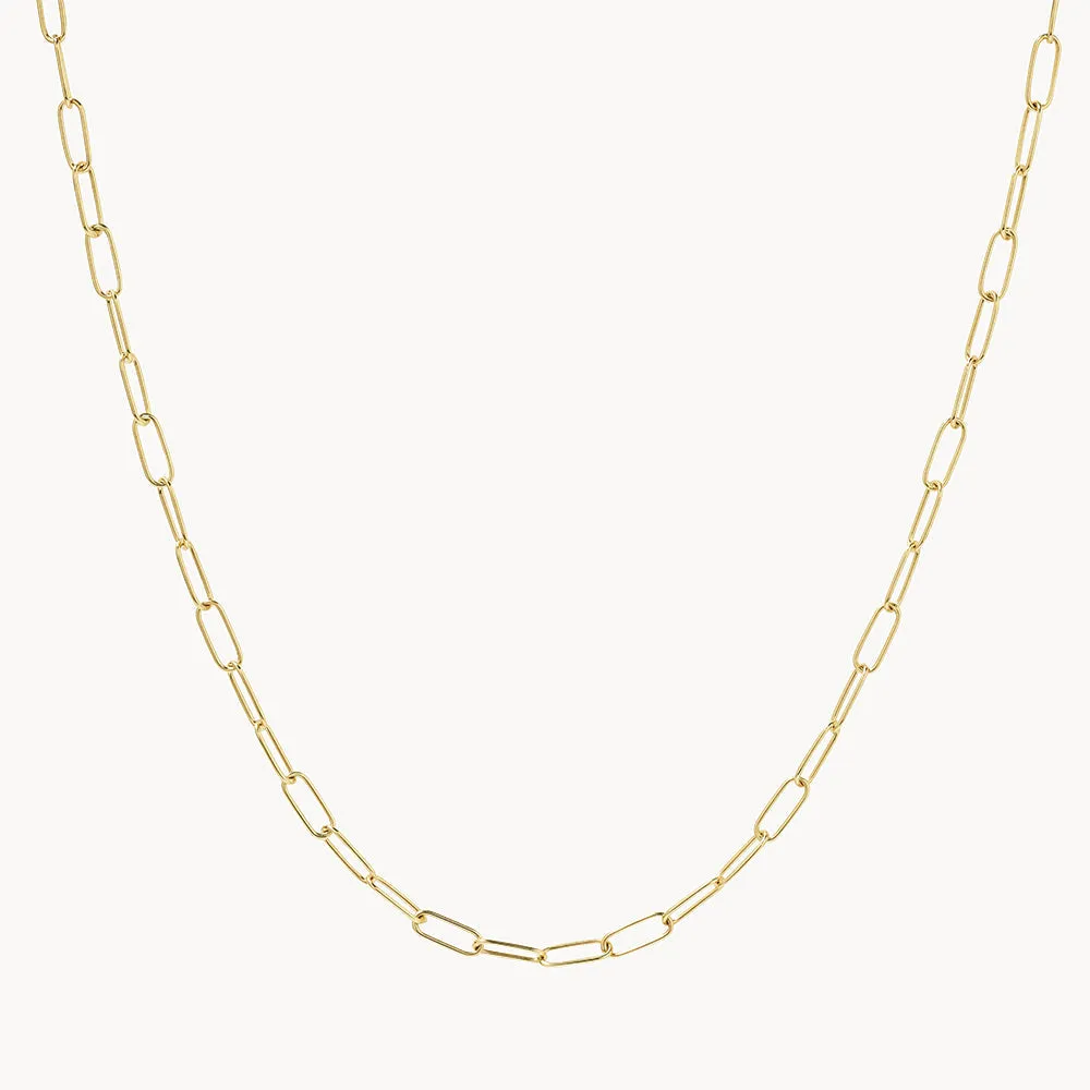 Classic Paperclip Chain Necklace in 10k Gold