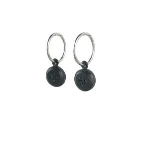 Coin Black Diamond Charm Earrings - Emma Jane Donald