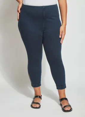 Cropped Zip Hem Denim (Plus Size, 24" Inseam)