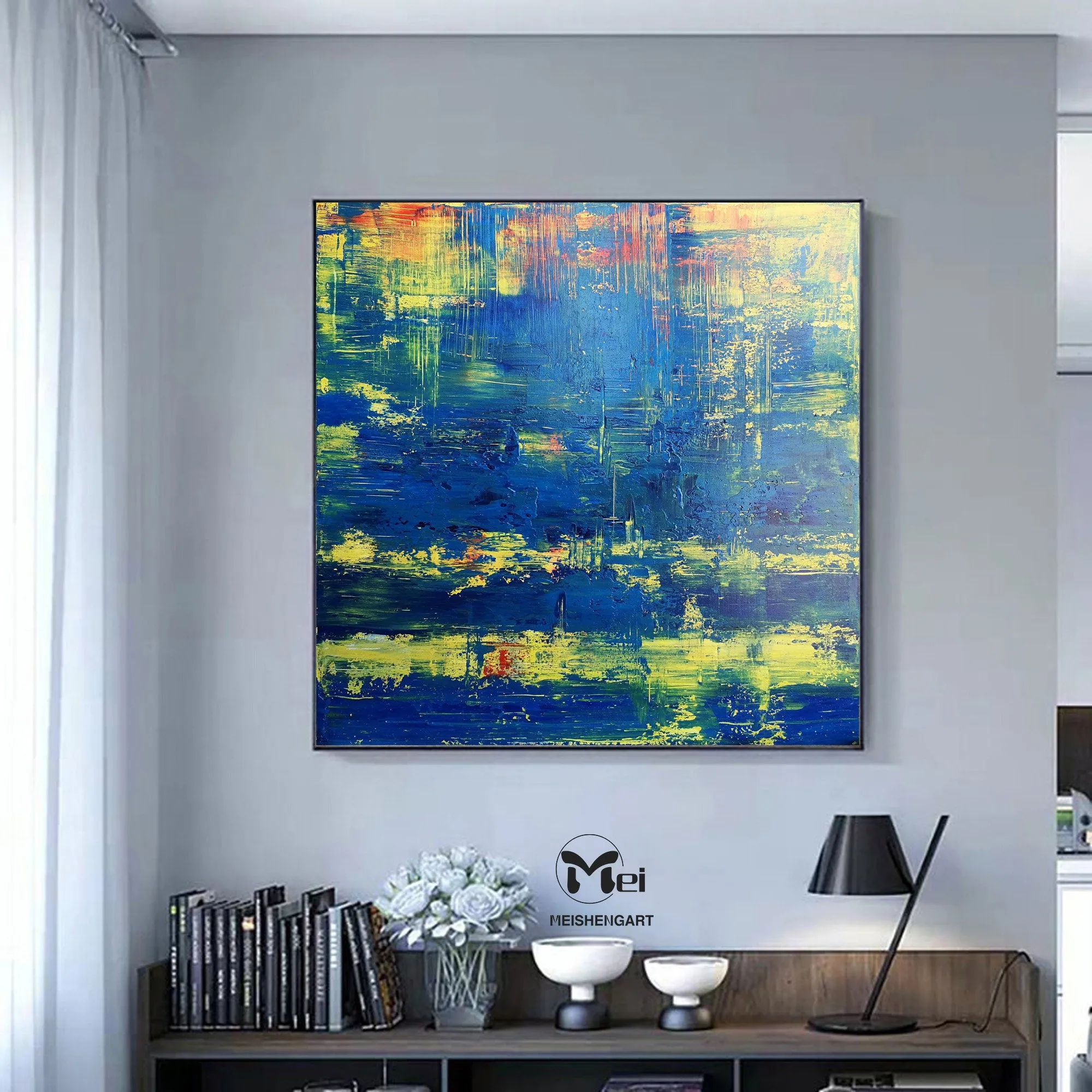 Deep Blue Abstract Painting Seascape Painting Kp014