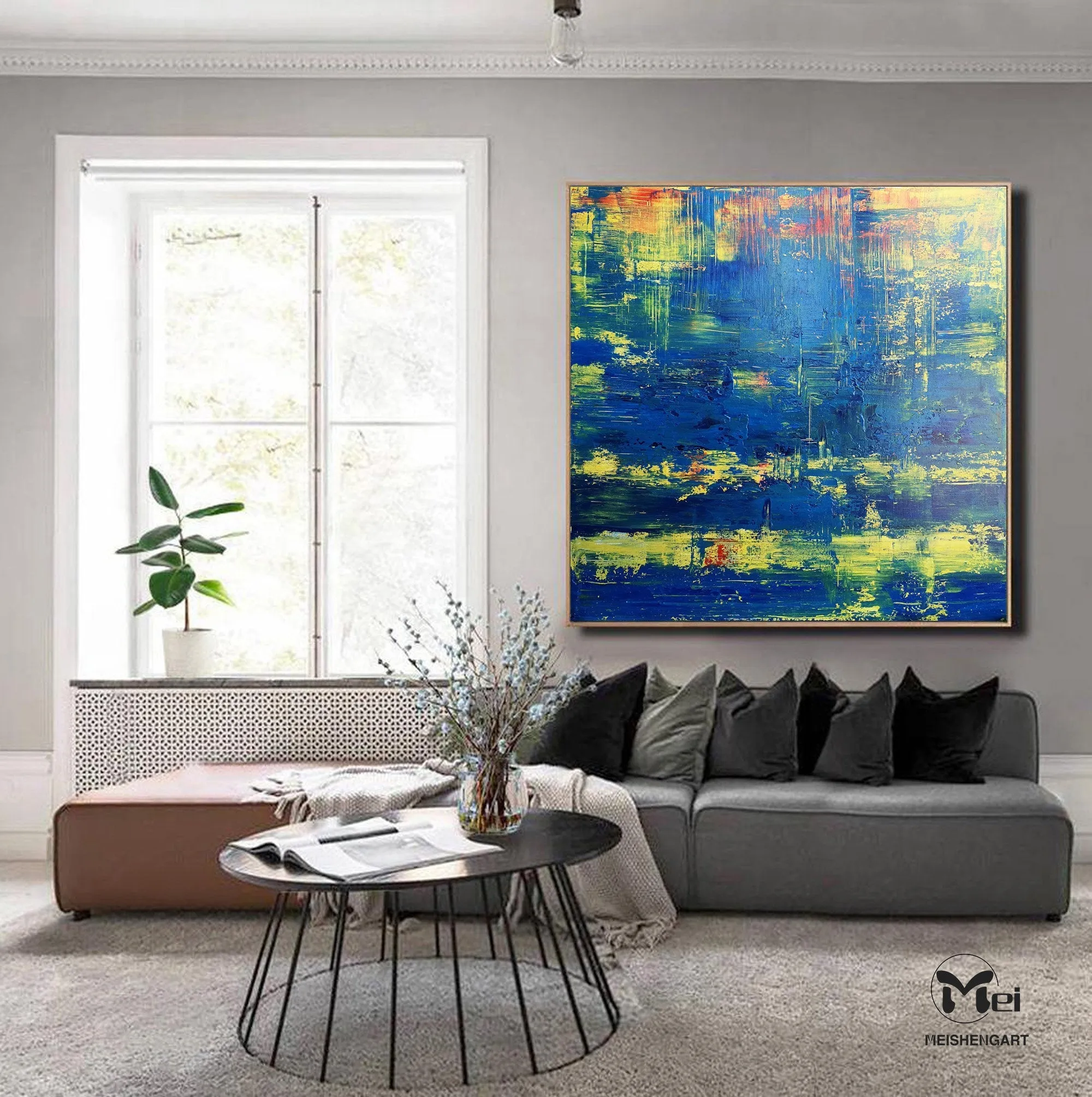 Deep Blue Abstract Painting Seascape Painting Kp014