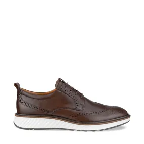 Ecco Men's ST. 1 Hybrid Wingtip Leather Lace Dress Shoe in Cocoa Brown