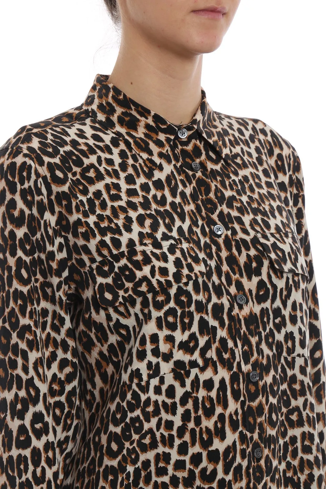 Equipment Essential Silk Leopard Shirt