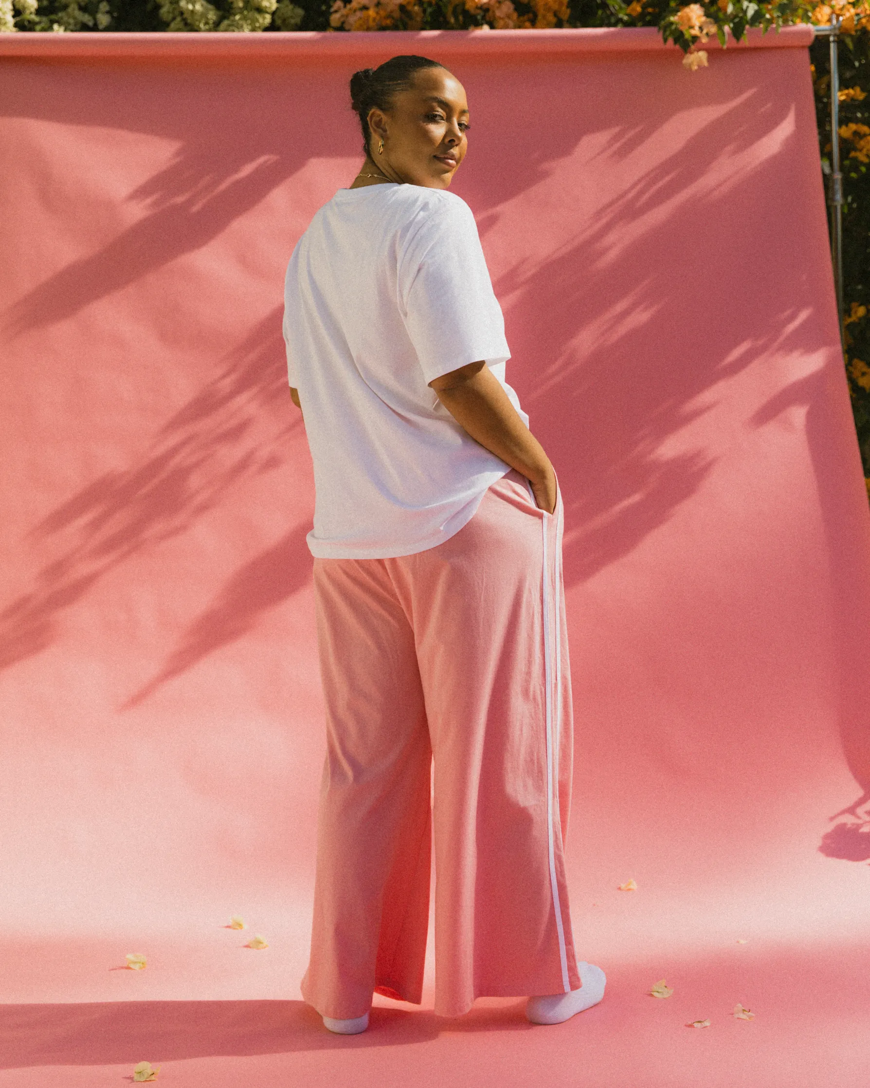 Essentials Pants | Pink & White