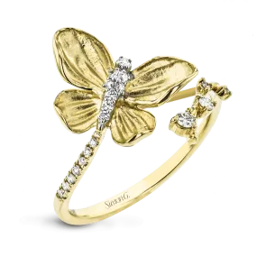 Monarch Butterfly Ring In 18k Gold With Diamonds