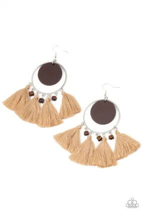 Paparazzi Yacht Bait - Brown Earrings