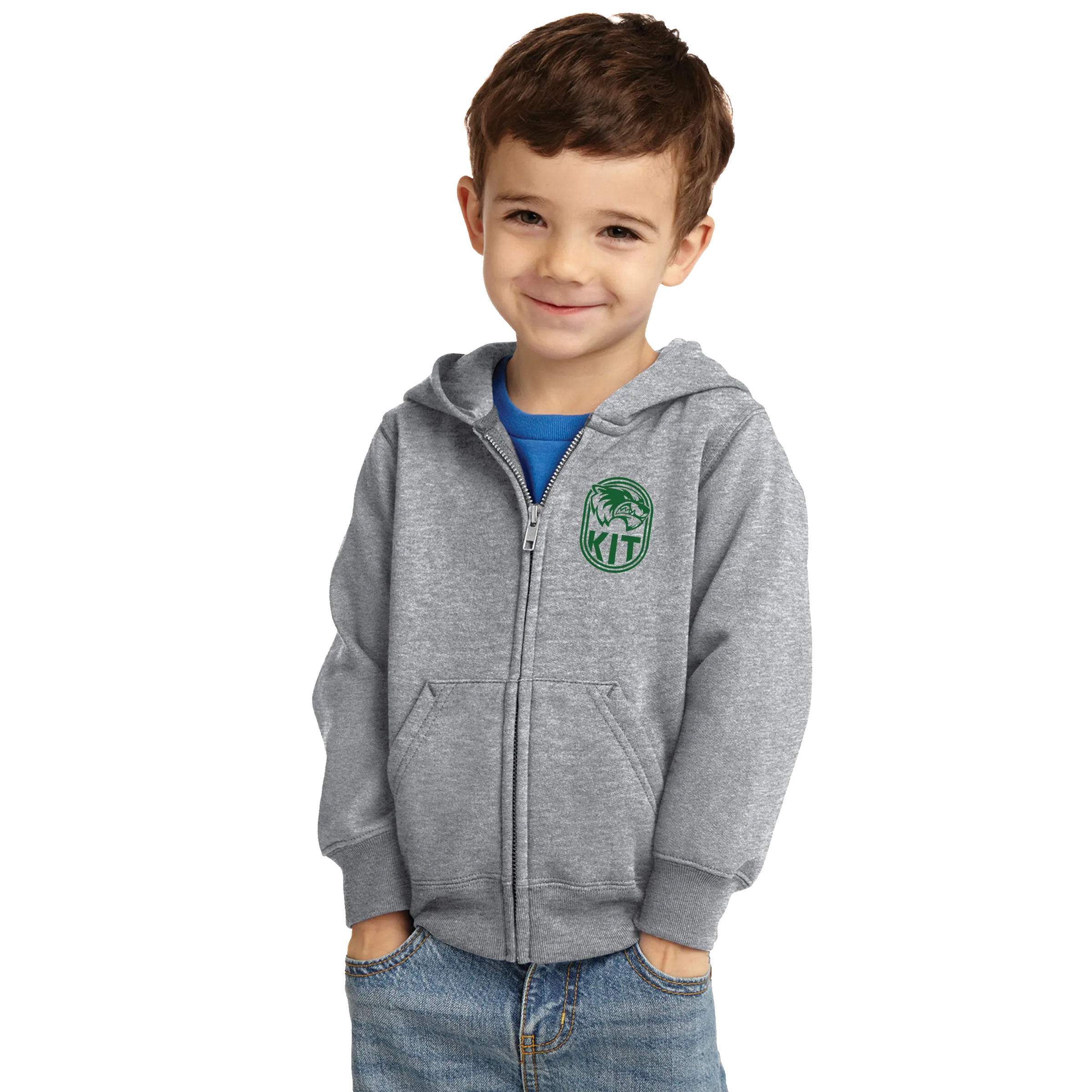 Port & Company® Toddler Core Fleece Full-Zip Hooded Sweatshirt - Kit Crest