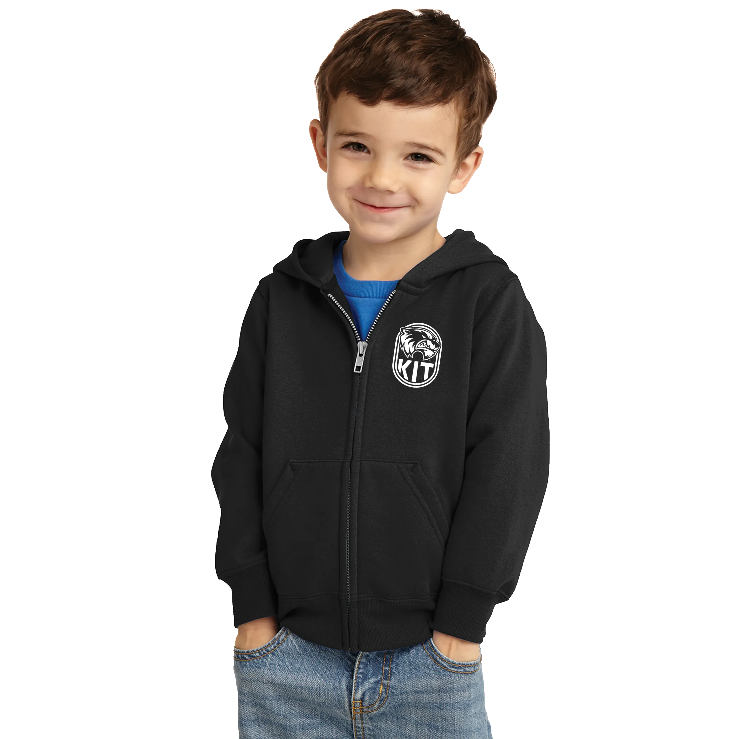 Port & Company® Toddler Core Fleece Full-Zip Hooded Sweatshirt - Kit Crest