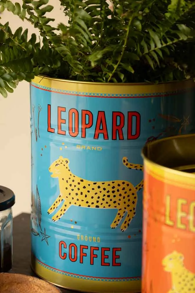 Set Of 2 Leopard Storage Tins - Large & Medium