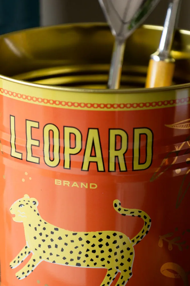 Set Of 2 Leopard Storage Tins - Large & Medium