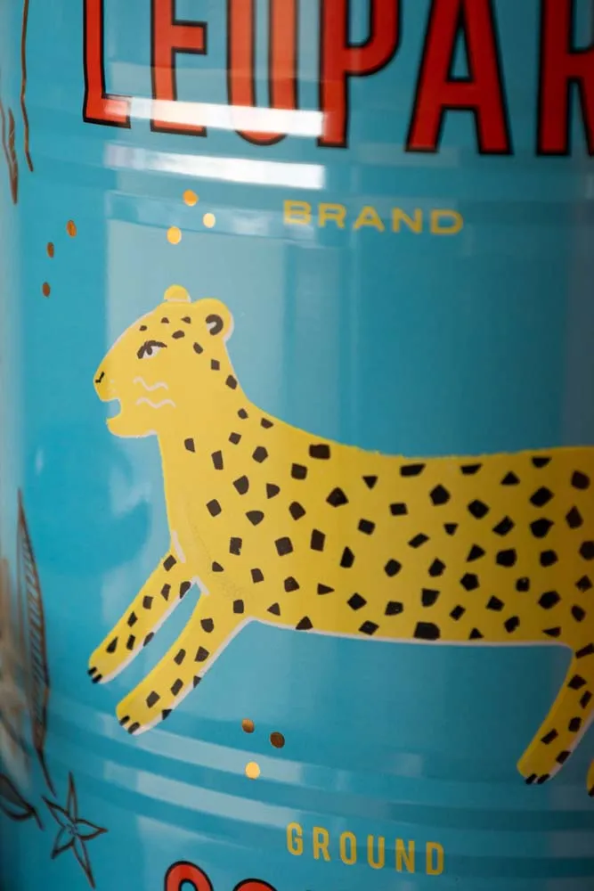 Set Of 2 Leopard Storage Tins - Large & Medium