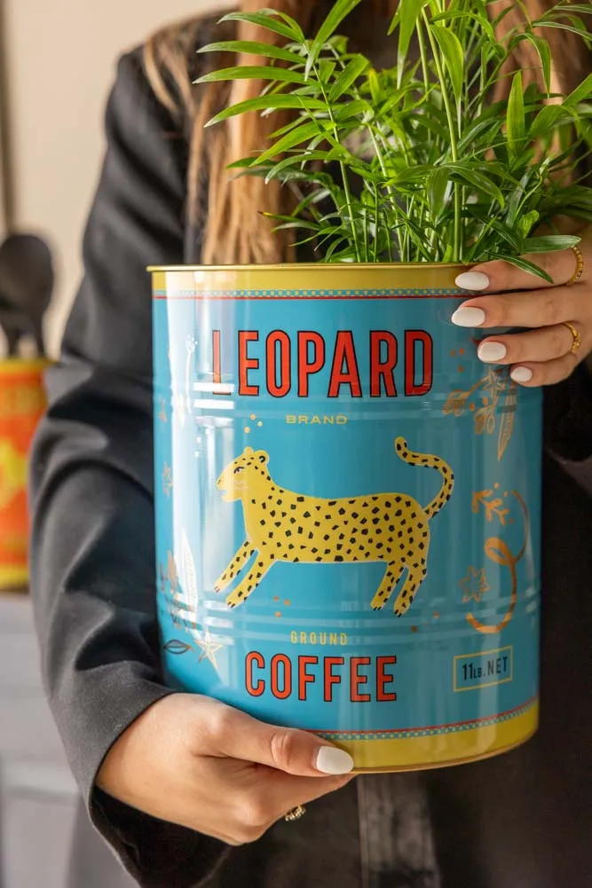 Set Of 2 Leopard Storage Tins - Large & Medium