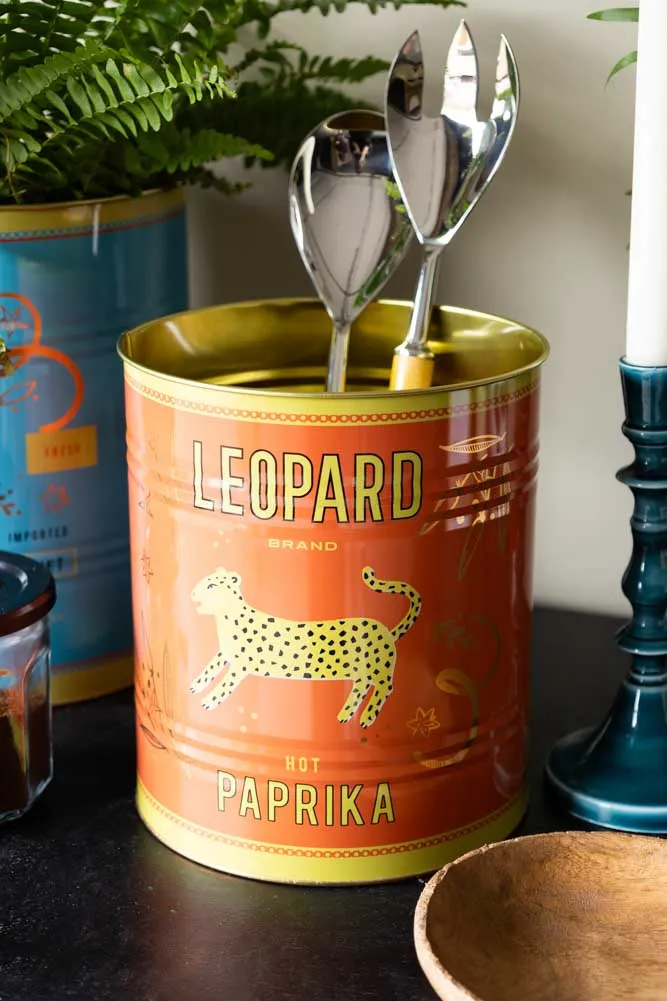 Set Of 2 Leopard Storage Tins - Large & Medium