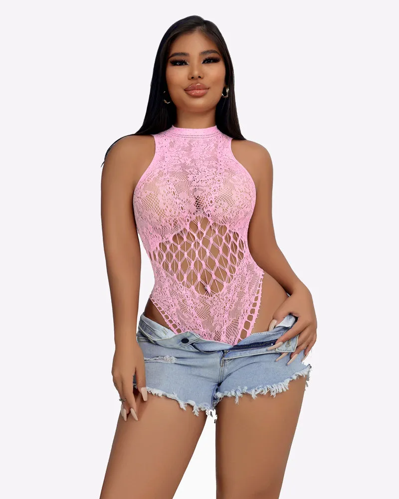 Sparkle Rhinestone Fishnet Bodysuit