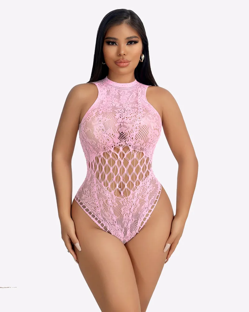 Sparkle Rhinestone Fishnet Bodysuit