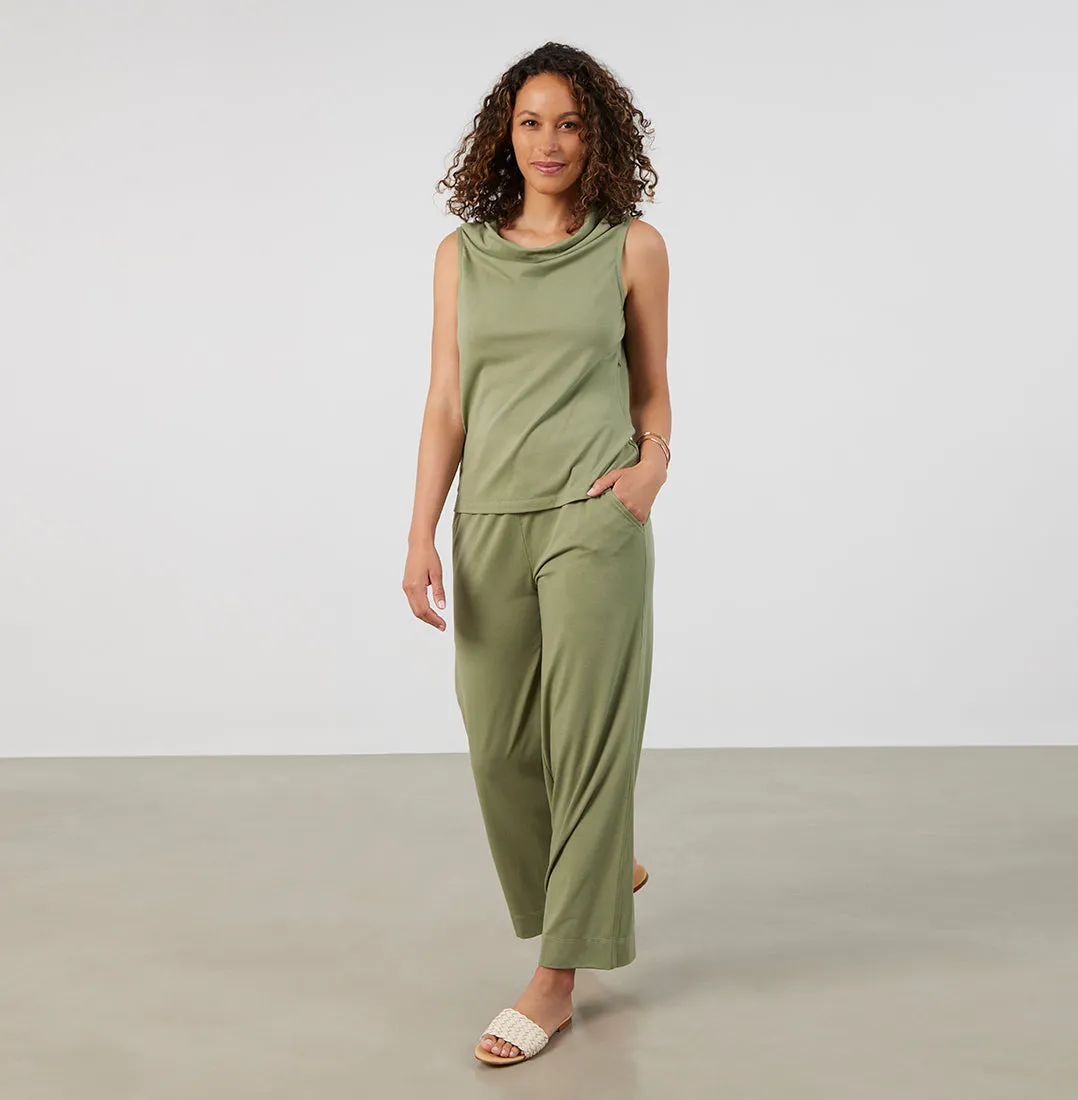 Threshold Cowl Neck Top Standard Fit - Sage Green