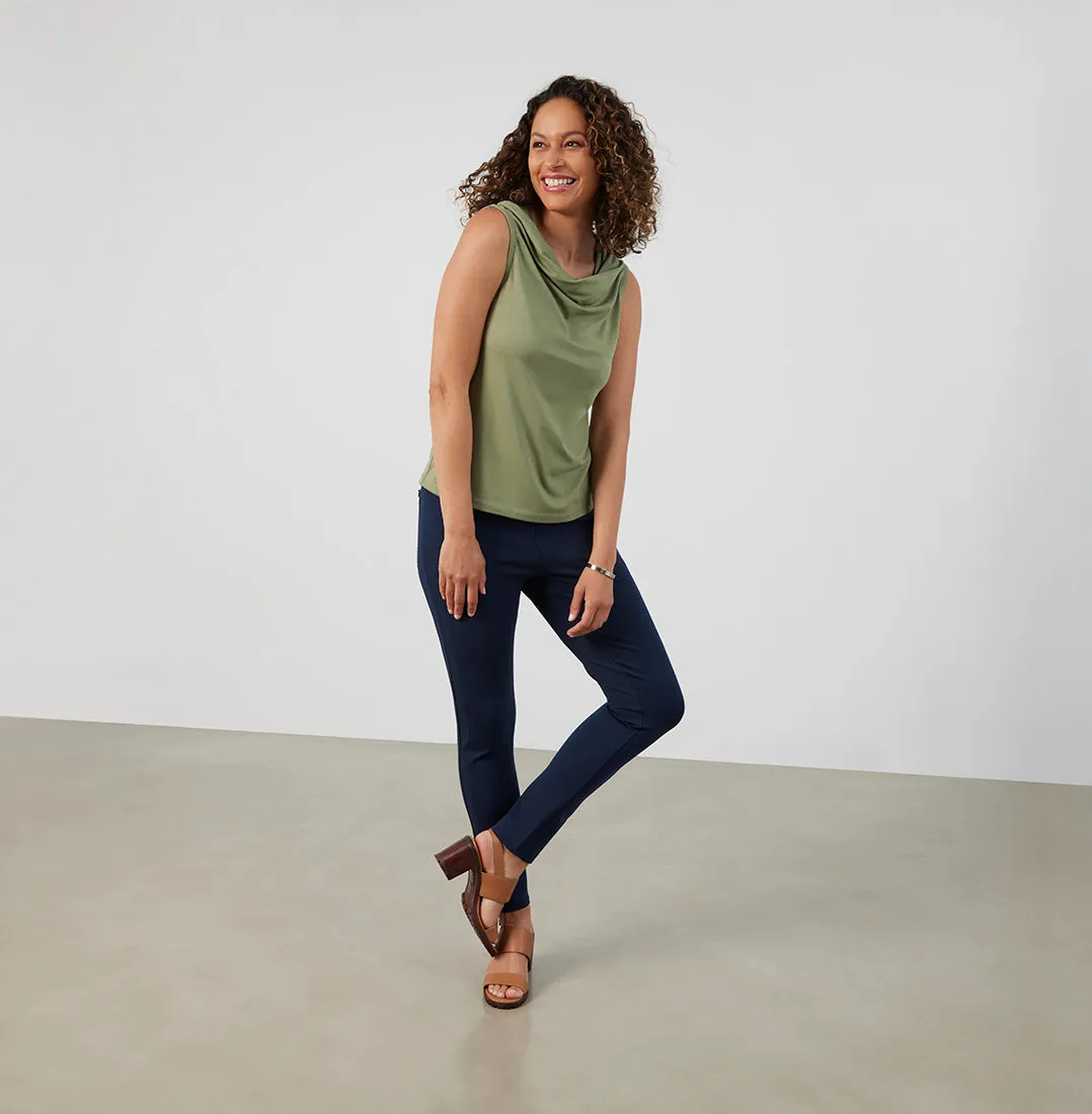 Threshold Cowl Neck Top Standard Fit - Sage Green