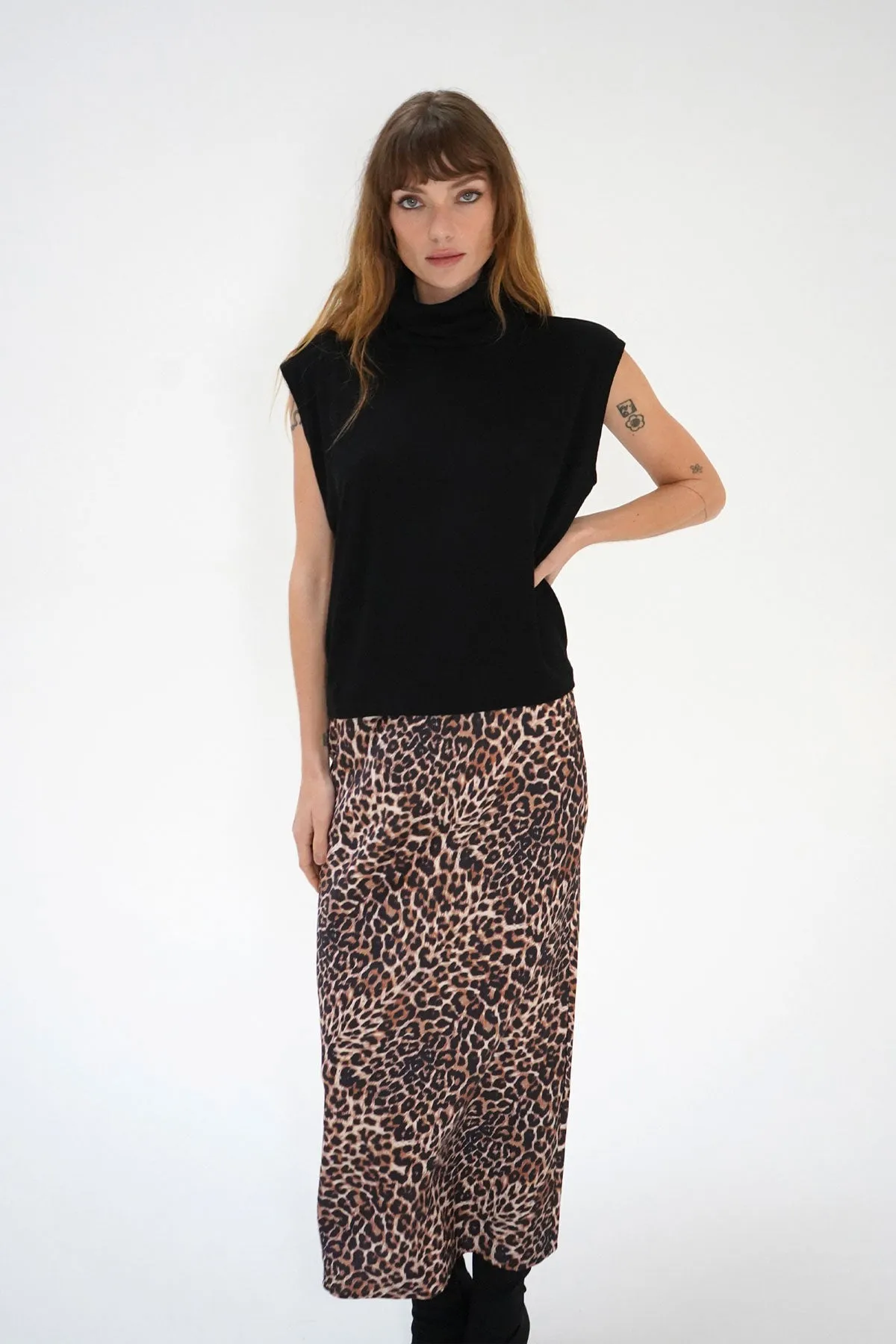 Zia Midi Skirt - Leopard Print