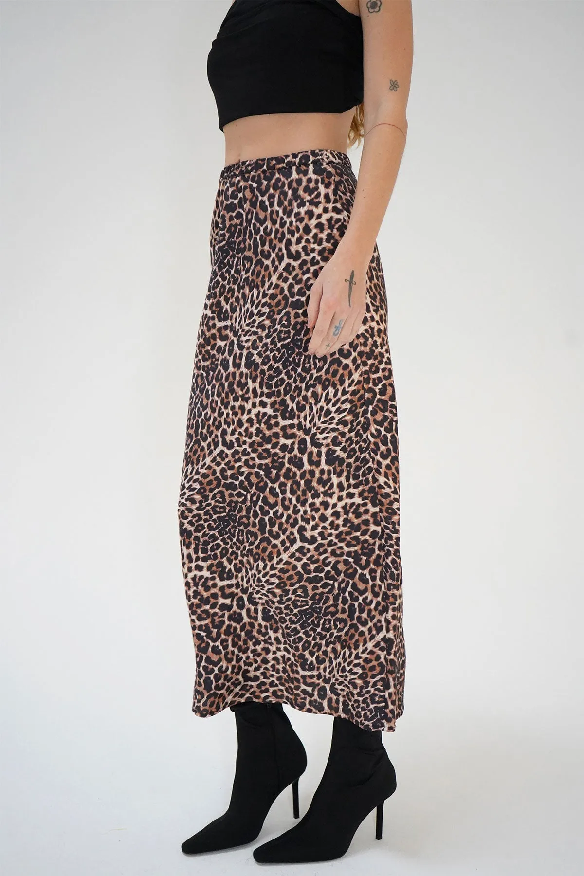 Zia Midi Skirt - Leopard Print